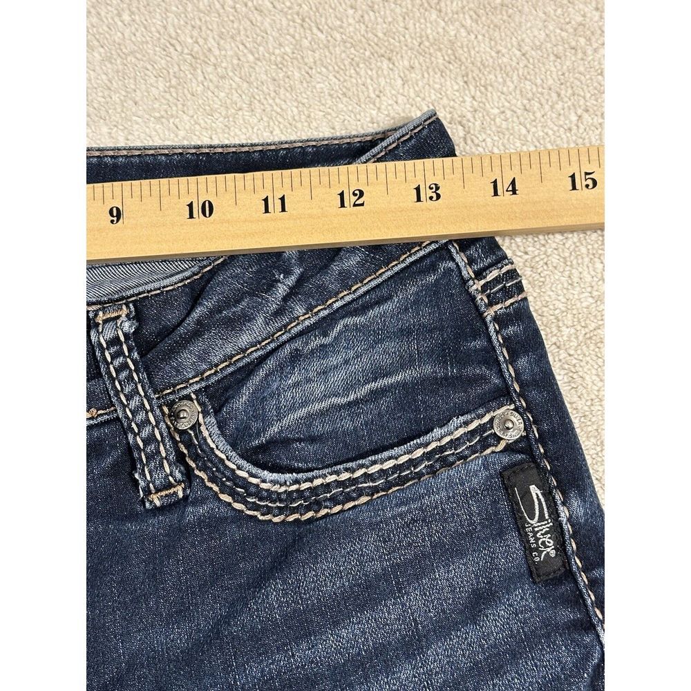 Silver Jeans Womens 27 Blue Suki Skinny Mid Rise Dark Wash Stretch Denim - Picture 10 of 15